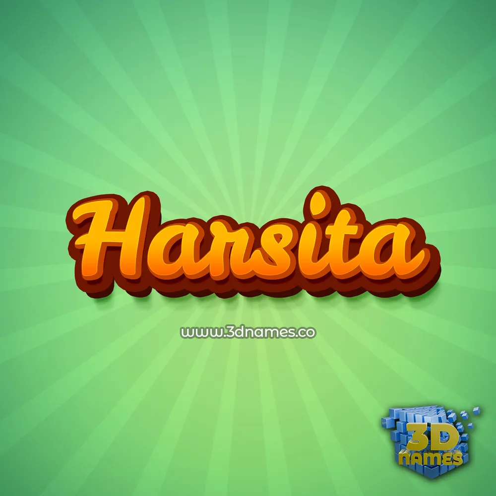 harsita in Green Rays style - 3D name wallpaper