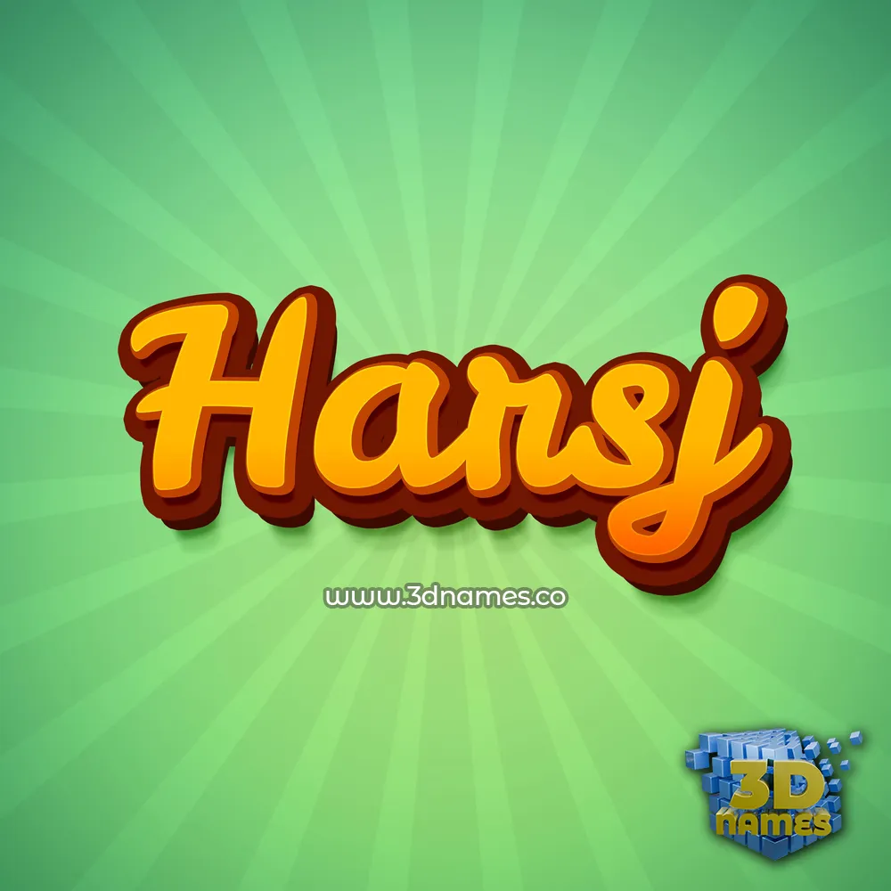 harsj in Green Rays style - 3D name wallpaper
