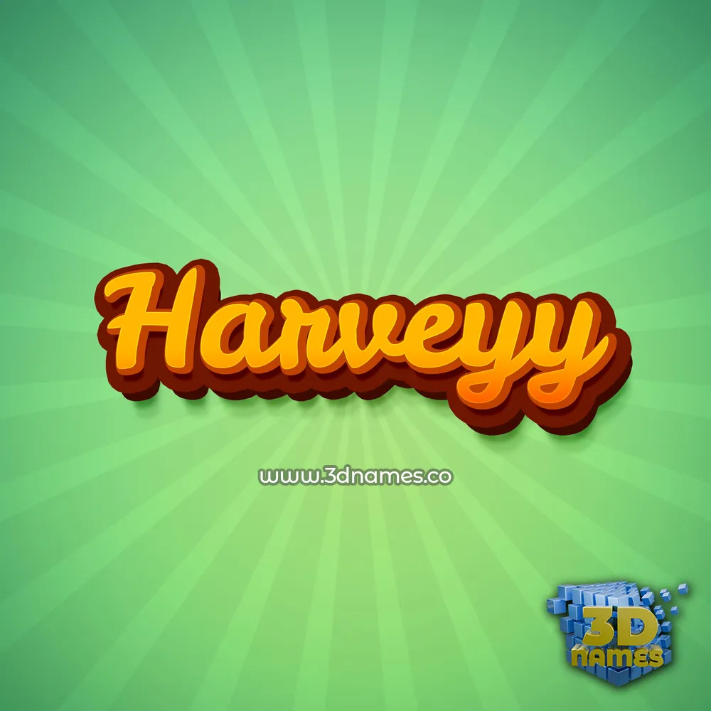harveyy in Green Rays style - 3D name wallpaper