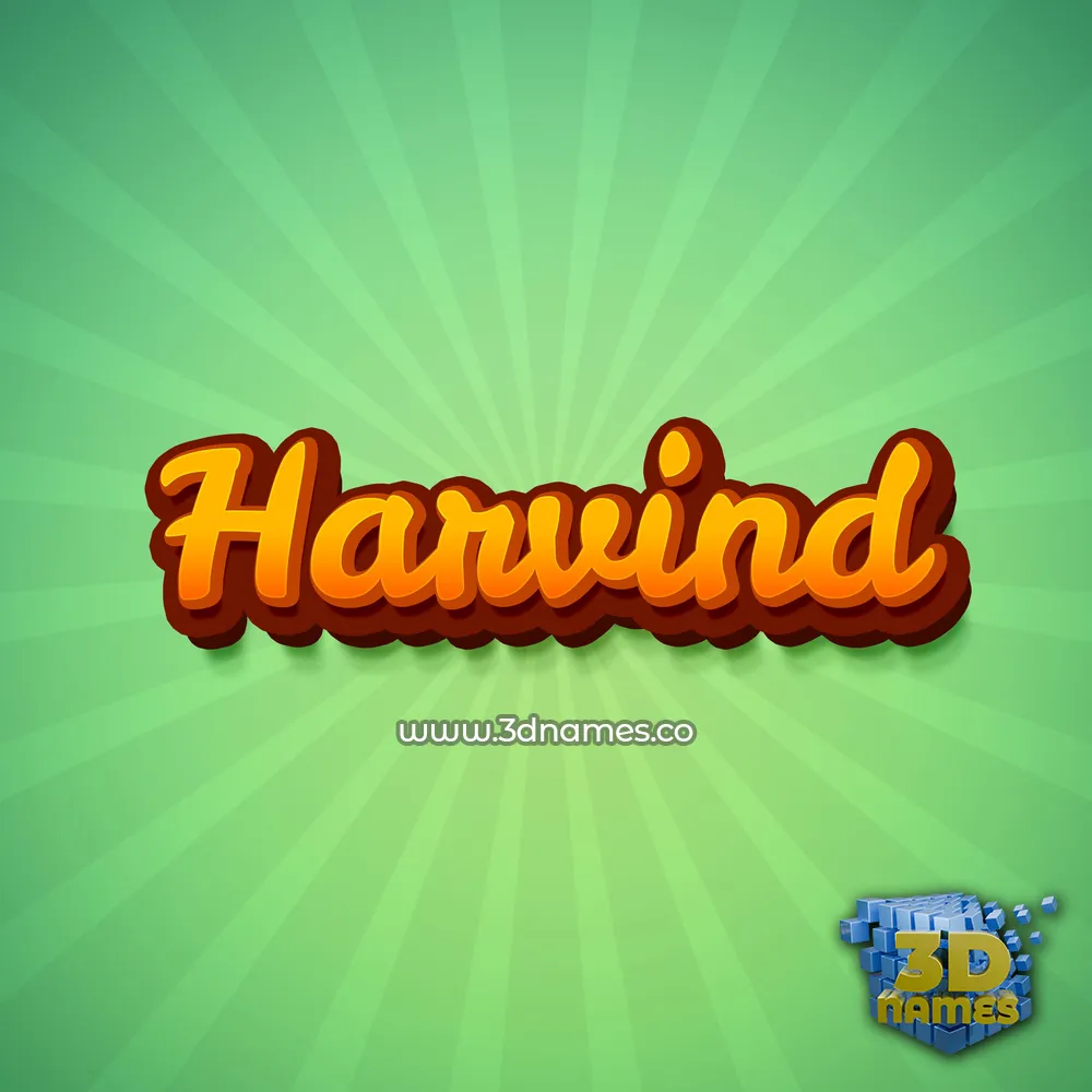 harvind in Green Rays style - 3D name wallpaper