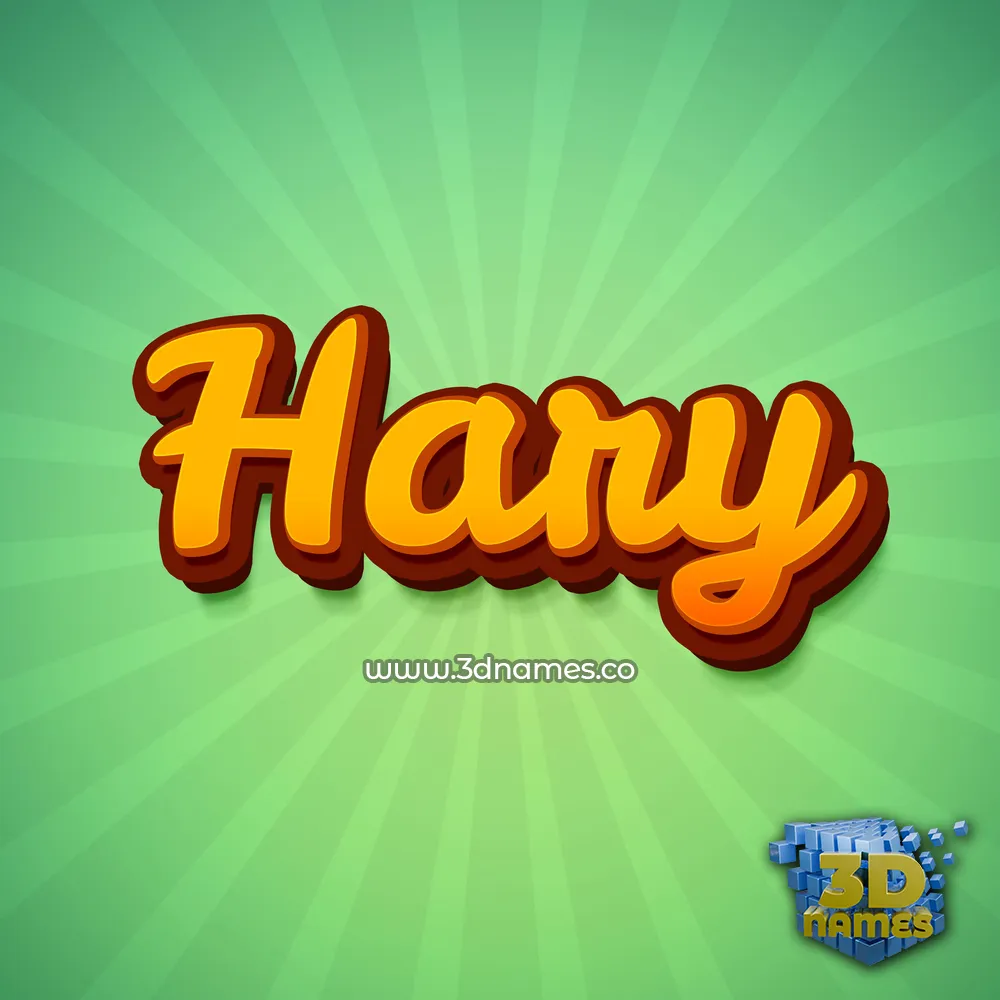 hary in Green Rays style - 3D name wallpaper