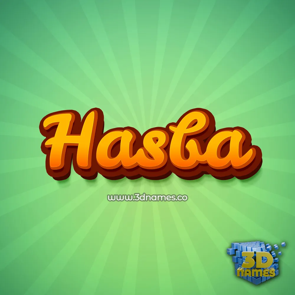 hasba in Green Rays style - 3D name wallpaper