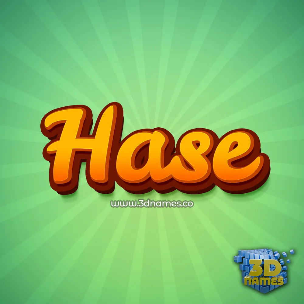 hase in Green Rays style - 3D name wallpaper