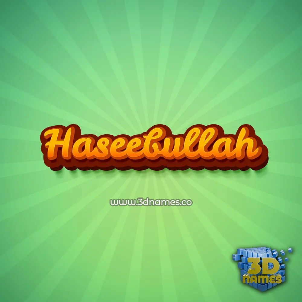 haseebullah in Green Rays style - 3D name wallpaper