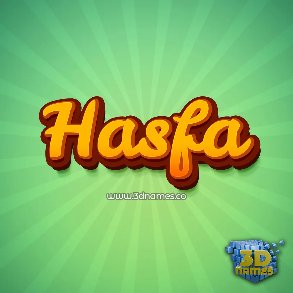 hasfa in Green Rays style - 3D name wallpaper