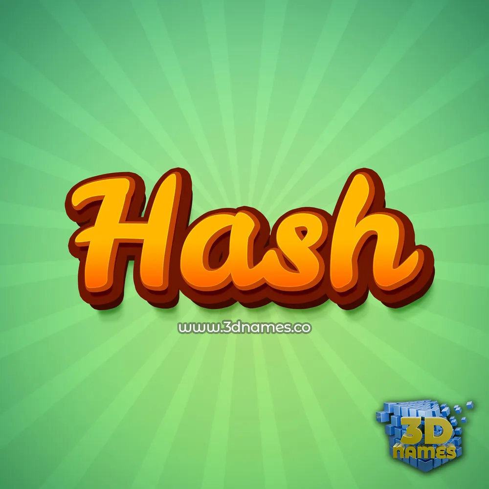 hash in Green Rays style - 3D name wallpaper