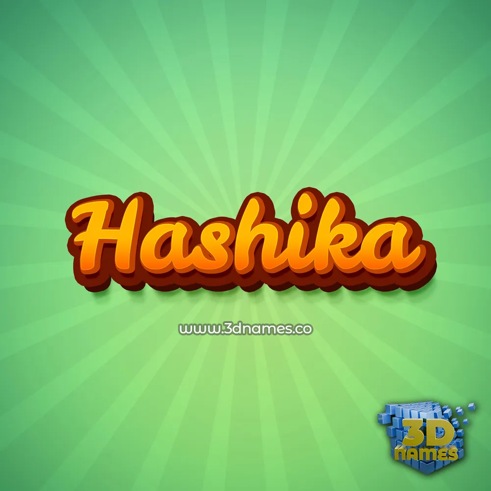 hashika in Green Rays style - 3D name wallpaper