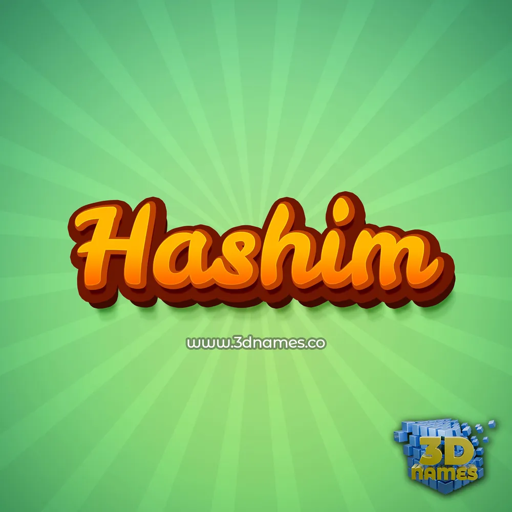 hashim in Green Rays style - 3D name wallpaper