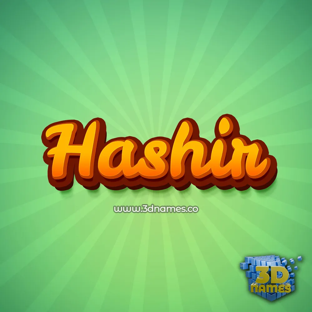 hashir in Green Rays style - 3D name wallpaper