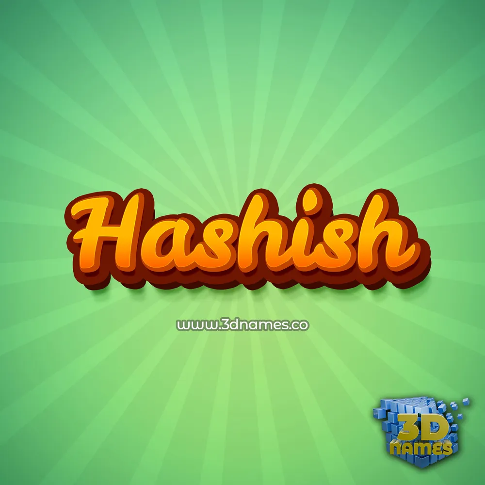 hashish in Green Rays style - 3D name wallpaper