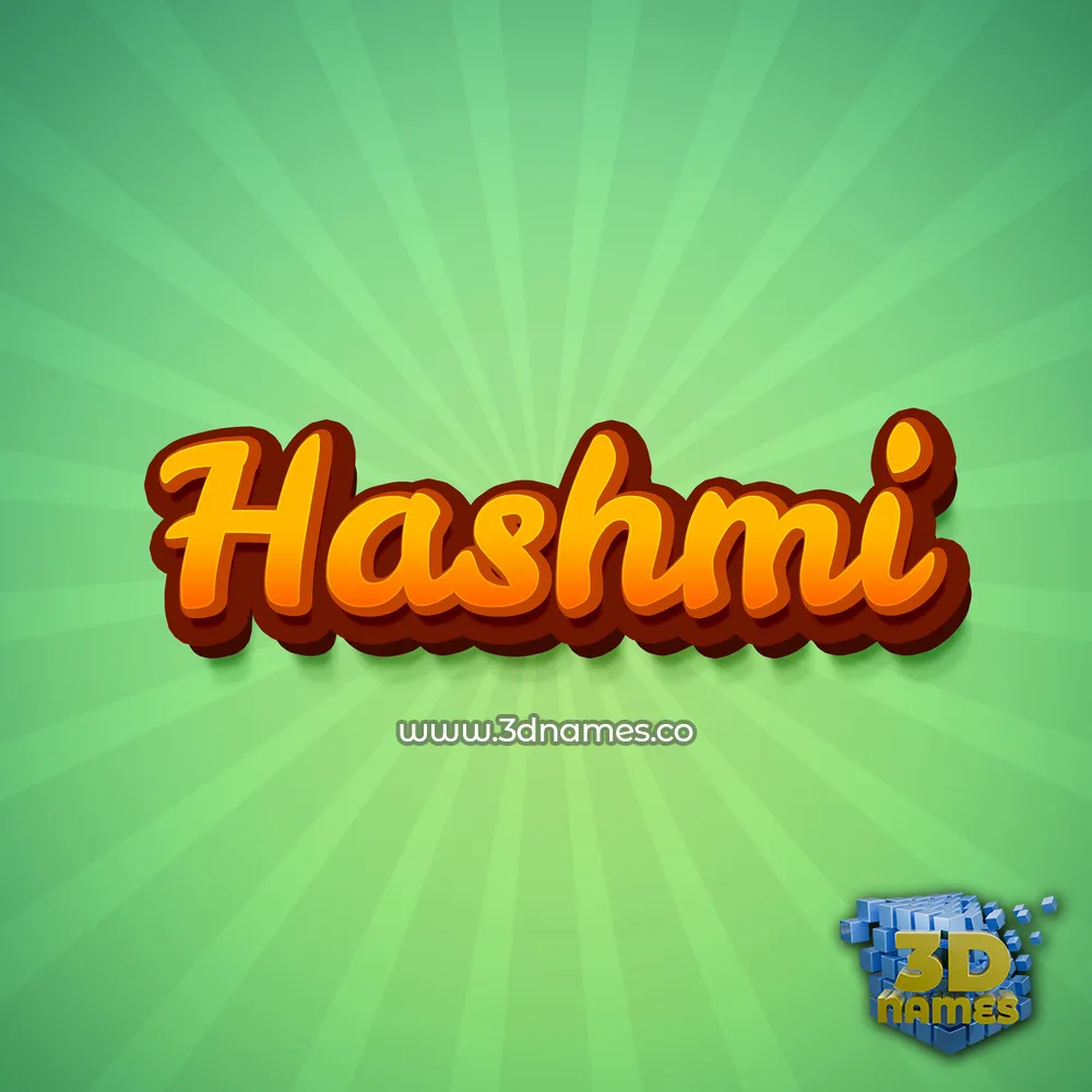 hashmi in Green Rays style - 3D name wallpaper