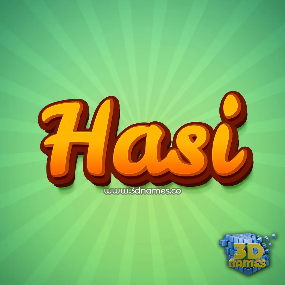 hasi in Green Rays style - 3D name wallpaper