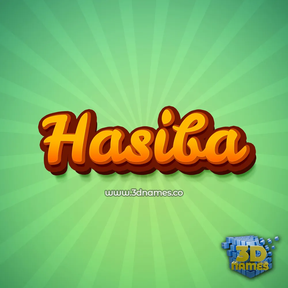 hasiba in Green Rays style - 3D name wallpaper