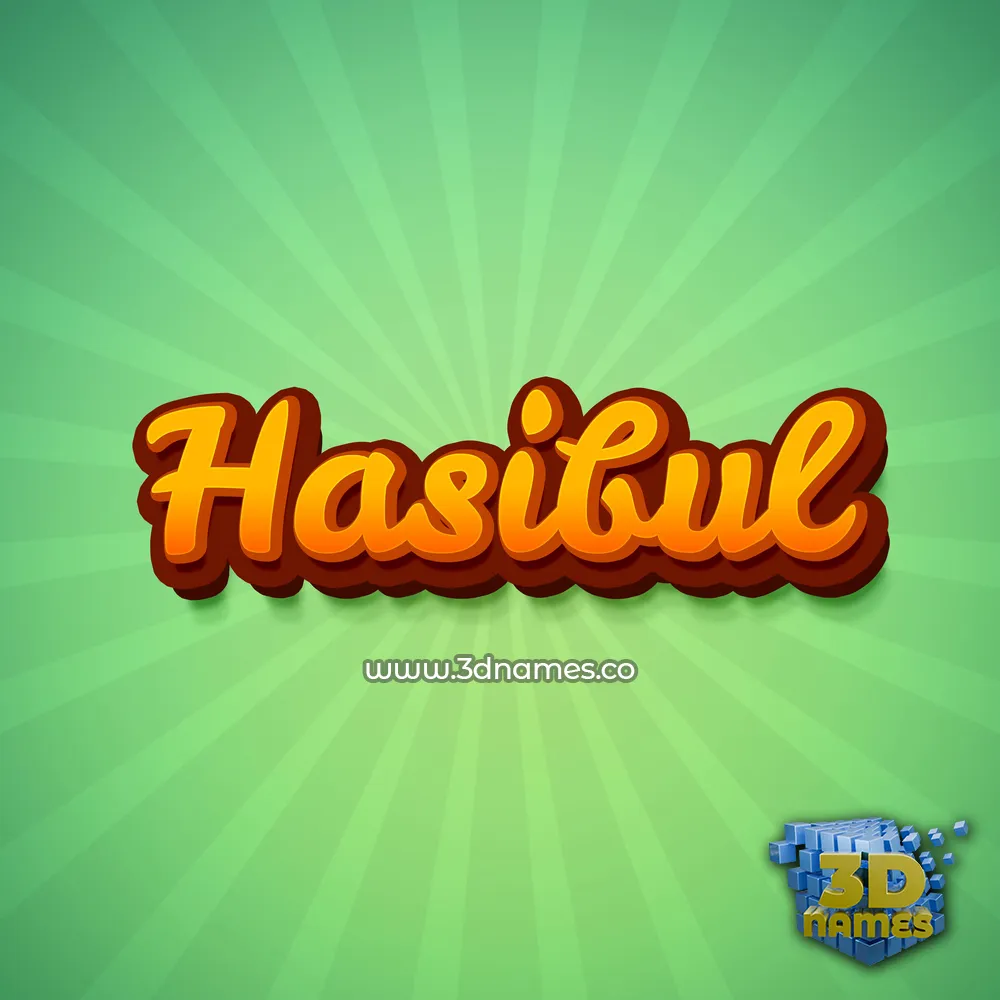 hasibul in Green Rays style - 3D name wallpaper