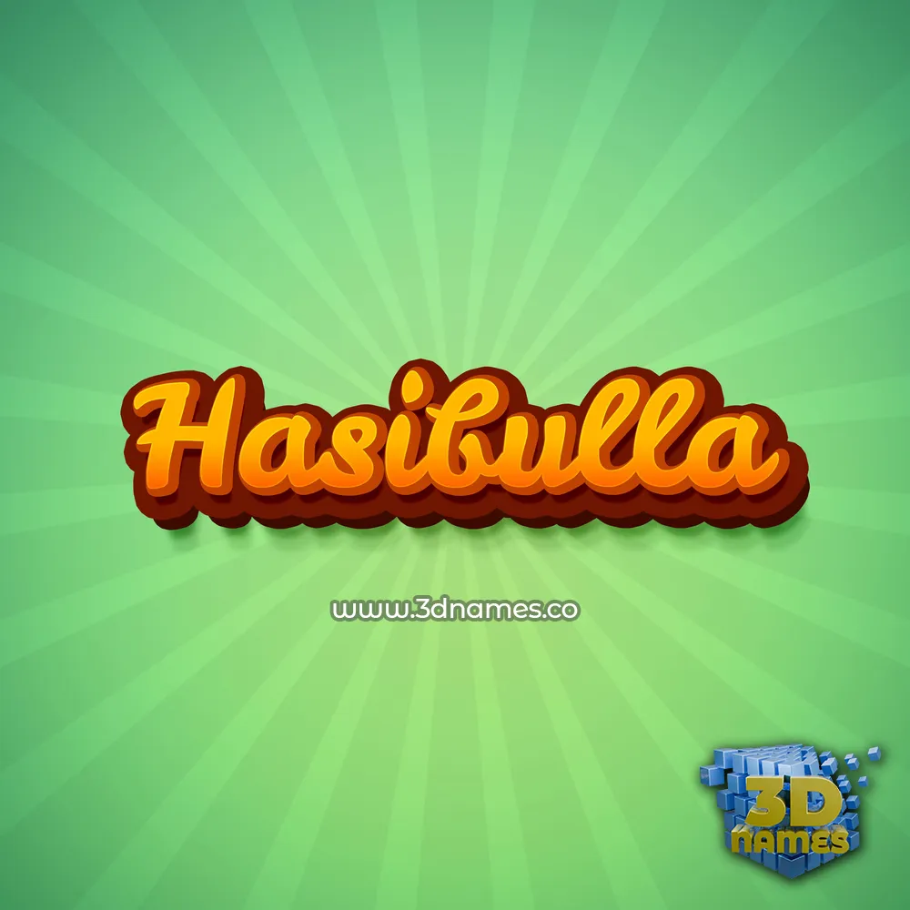 hasibulla in Green Rays style - 3D name wallpaper