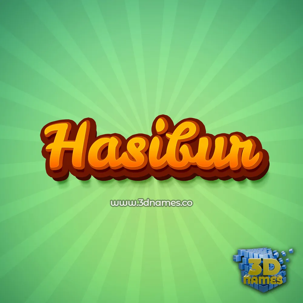 hasibur in Green Rays style - 3D name wallpaper