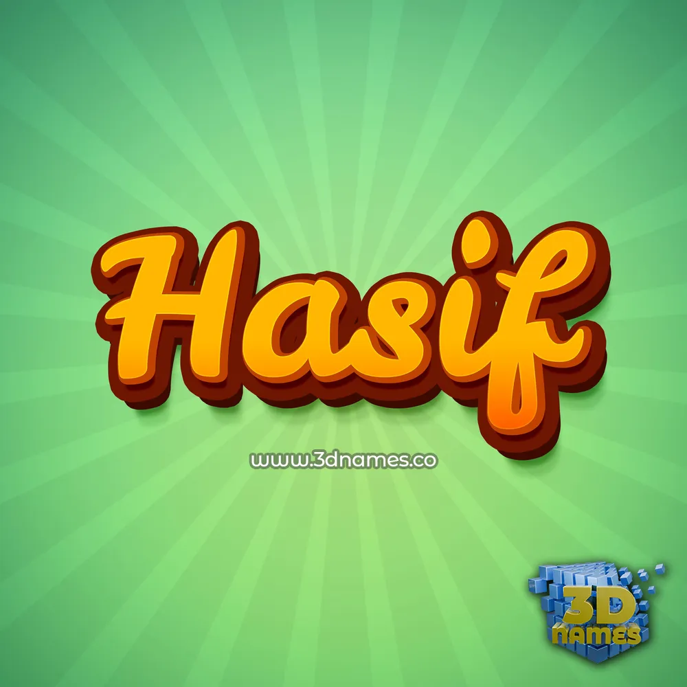 hasif in Green Rays style - 3D name wallpaper
