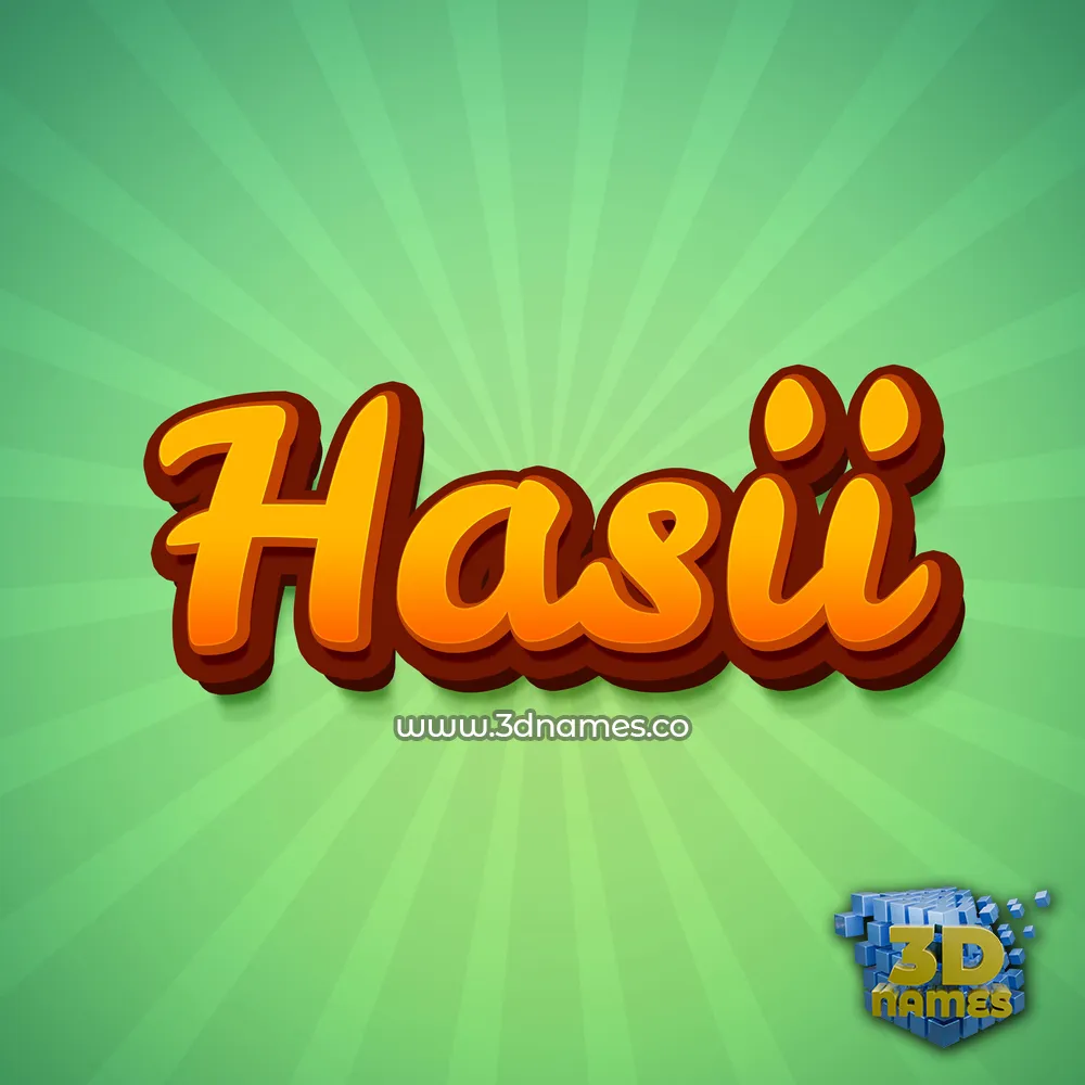 hasii in Green Rays style - 3D name wallpaper
