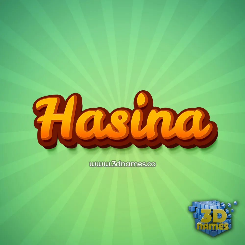 hasina in Green Rays style - 3D name wallpaper