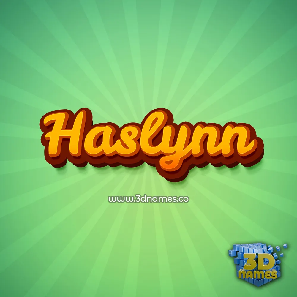 haslynn in Green Rays style - 3D name wallpaper