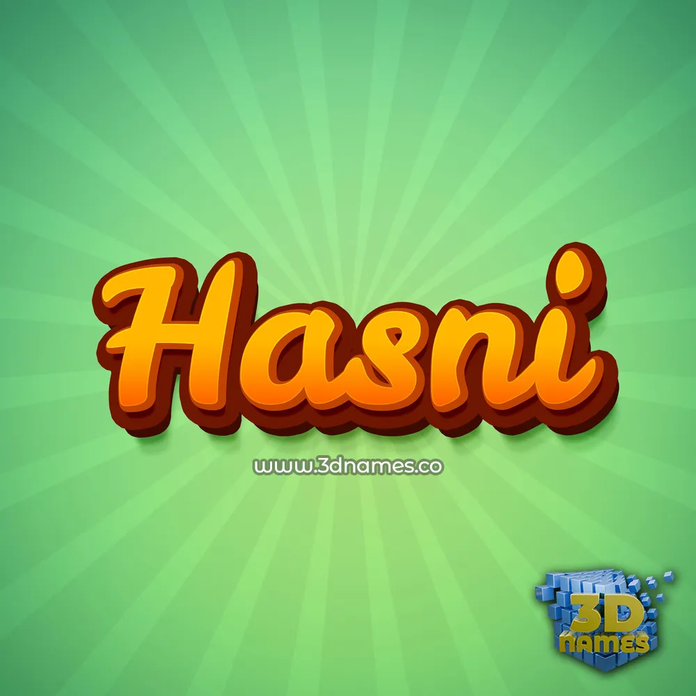 hasni in Green Rays style - 3D name wallpaper
