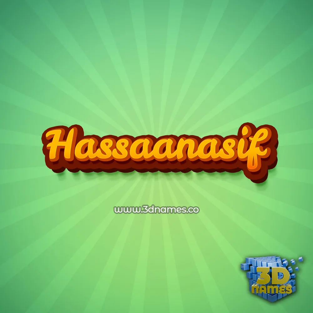 hassaanasif in Green Rays style - 3D name wallpaper