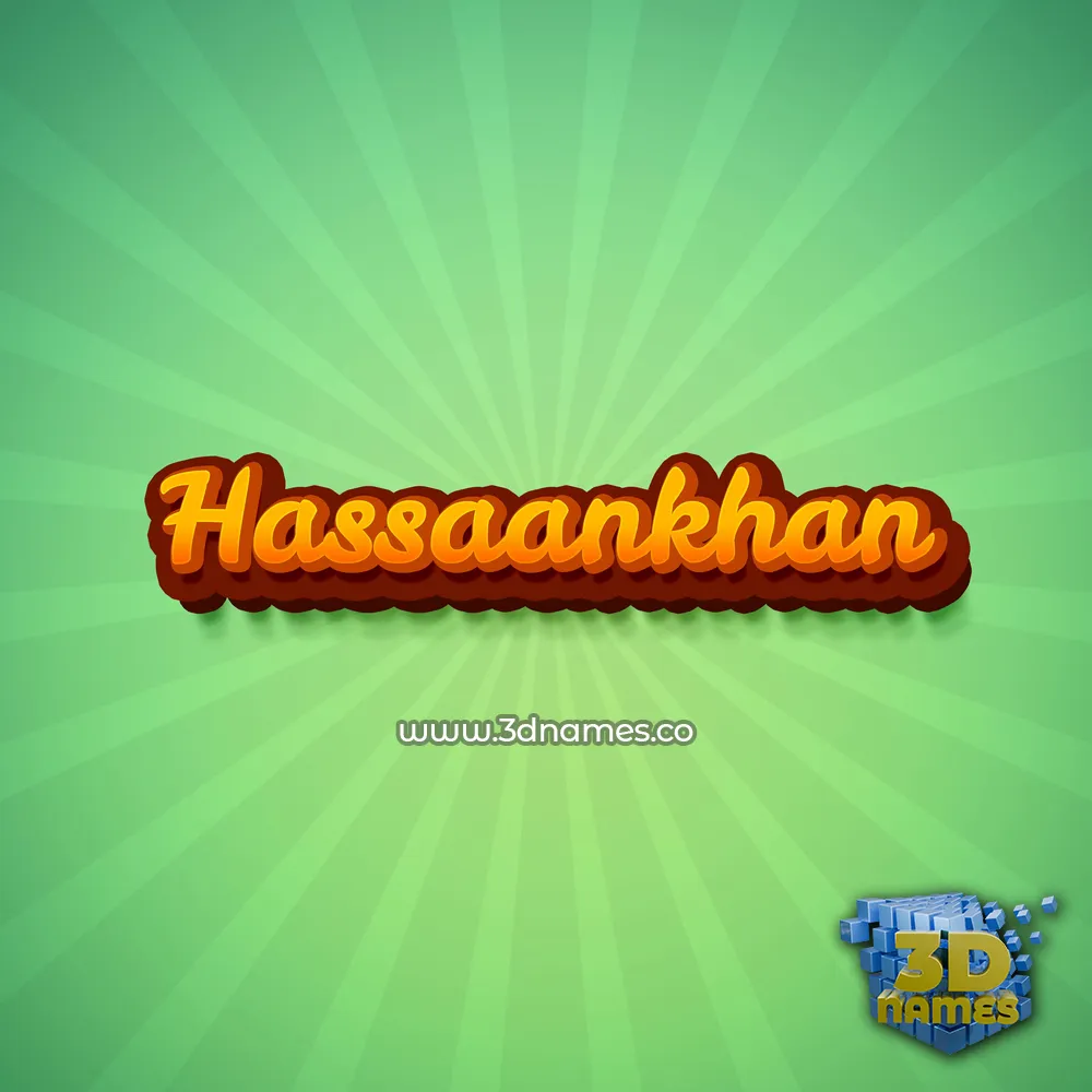 hassaankhan in Green Rays style - 3D name wallpaper
