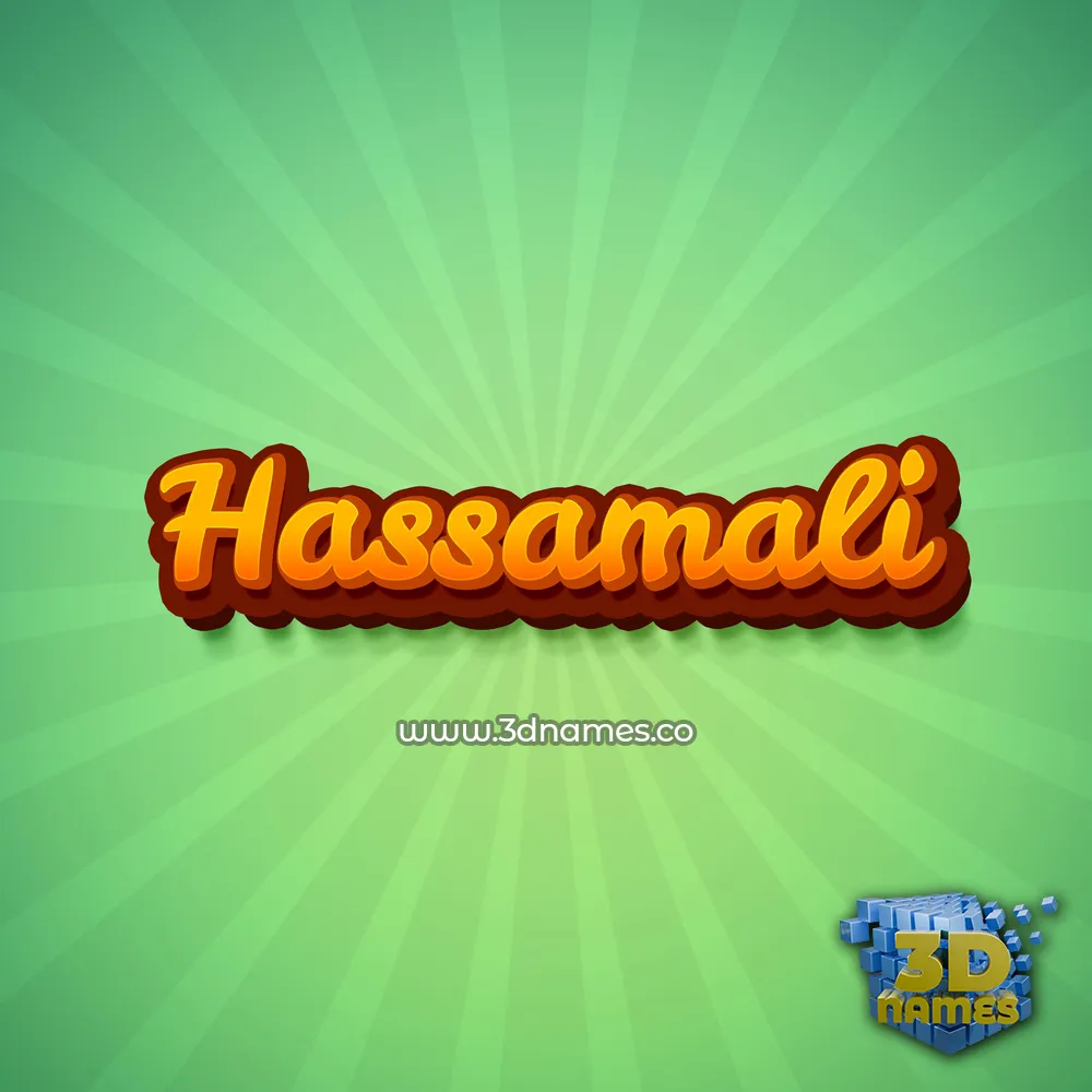 hassamali in Green Rays style - 3D name wallpaper