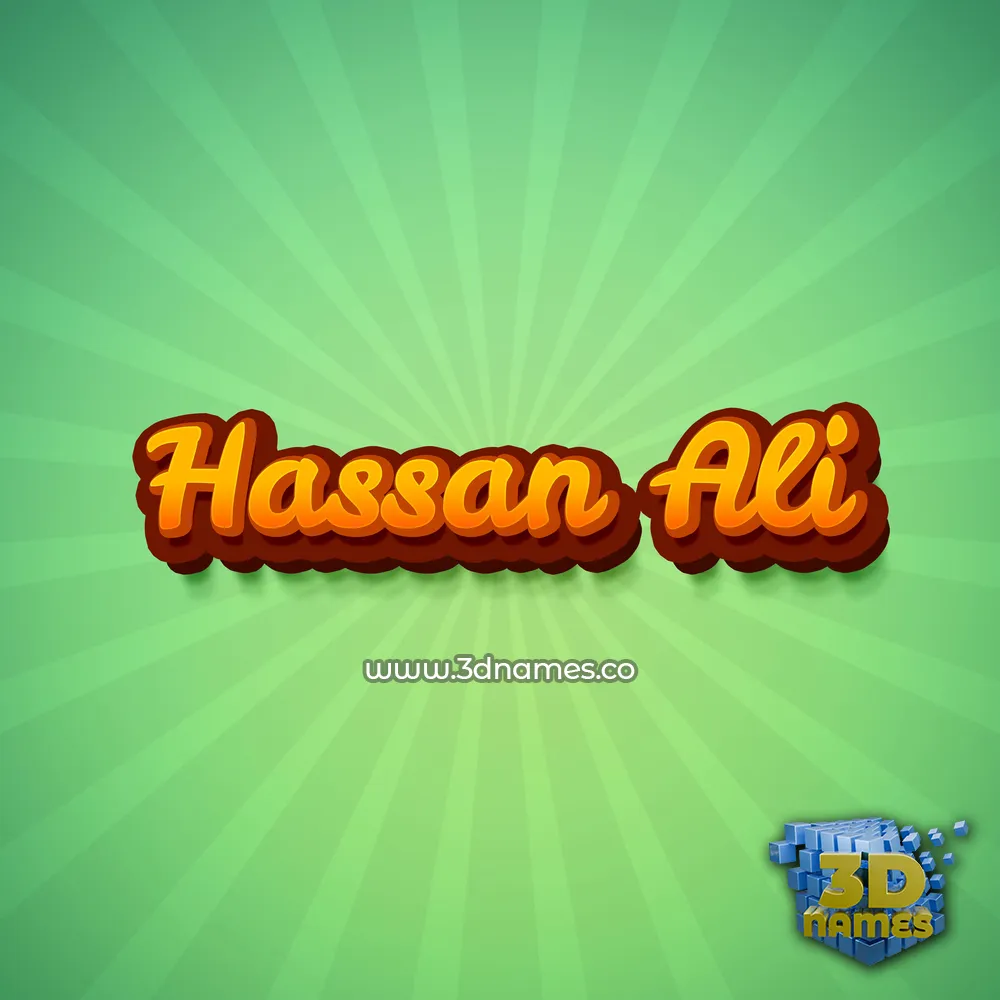 hassan ali in Green Rays style - 3D name wallpaper