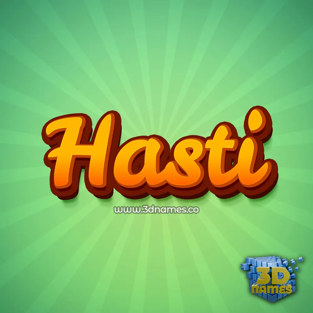 hasti in Green Rays style - 3D name wallpaper