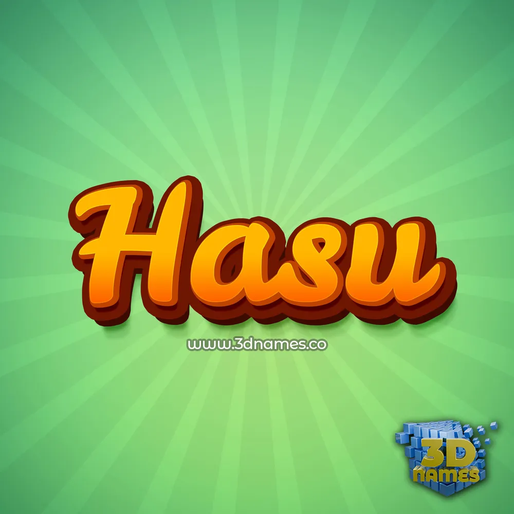 hasu in Green Rays style - 3D name wallpaper
