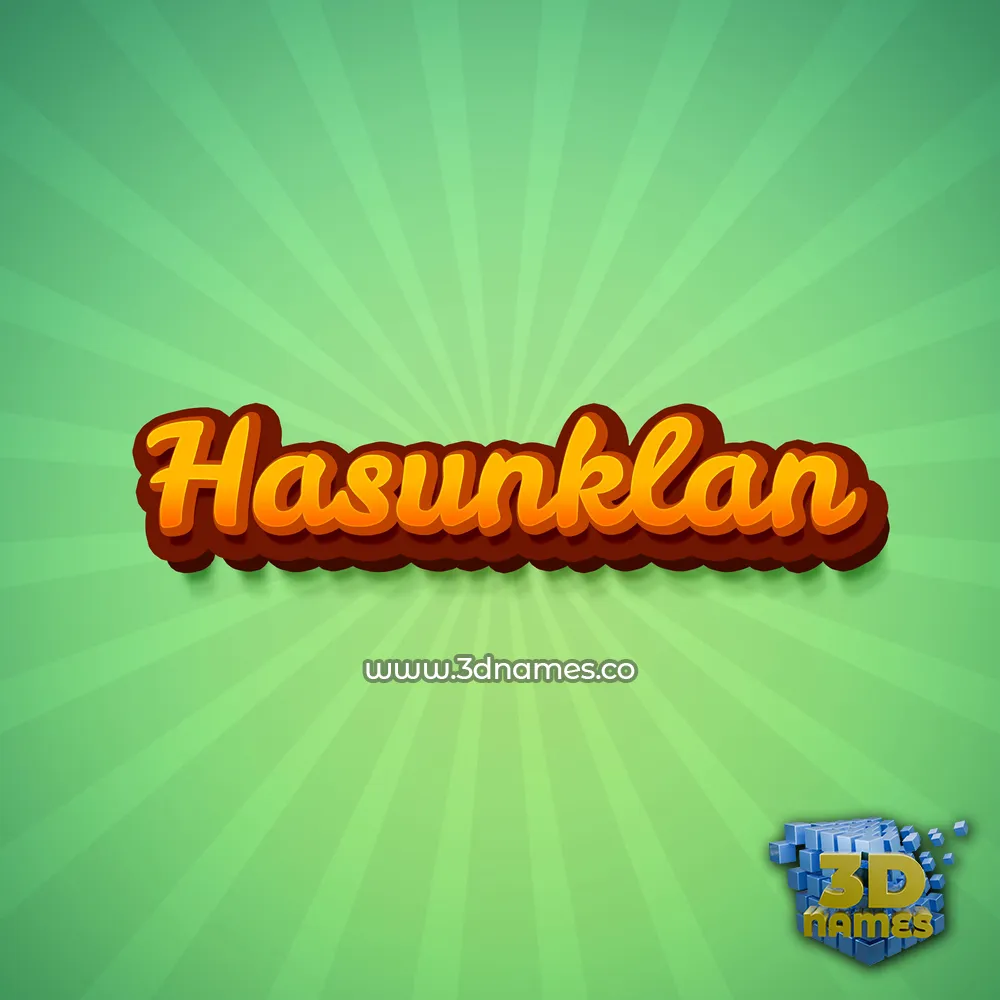 hasunklan in Green Rays style - 3D name wallpaper