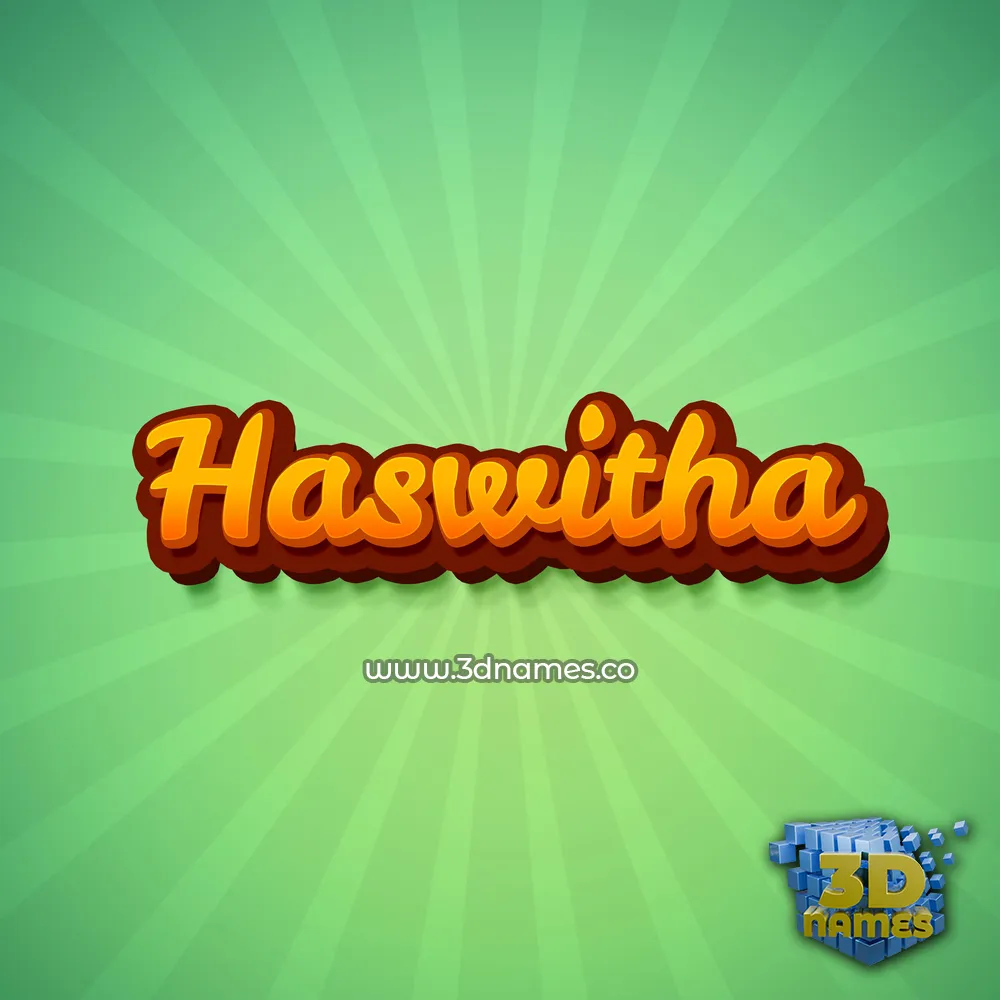 haswitha in Green Rays style - 3D name wallpaper