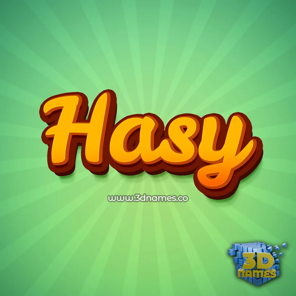 hasy in Green Rays style - 3D name wallpaper