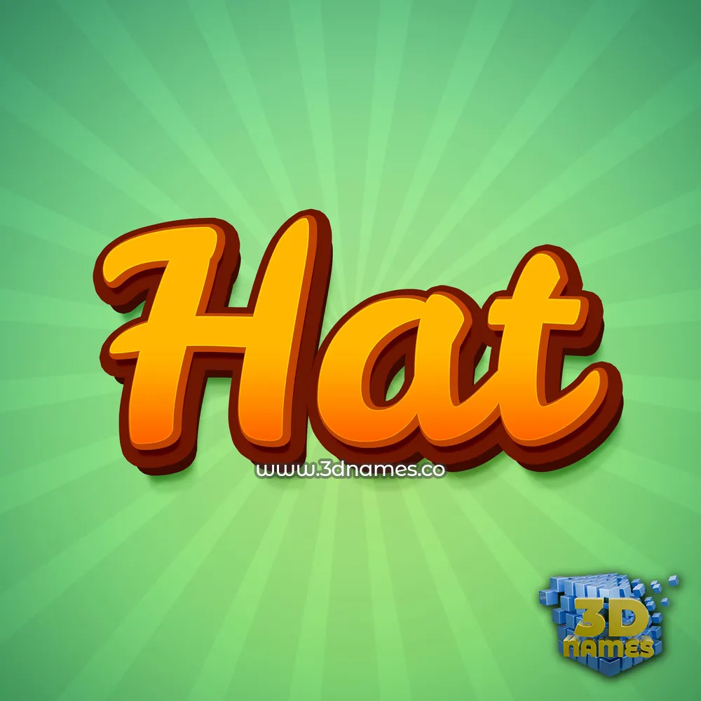 hat in Green Rays style - 3D name wallpaper