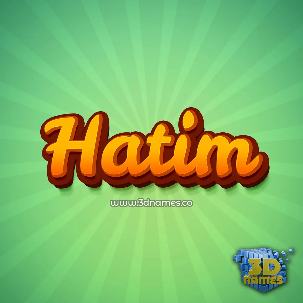 hatim in Green Rays style - 3D name wallpaper