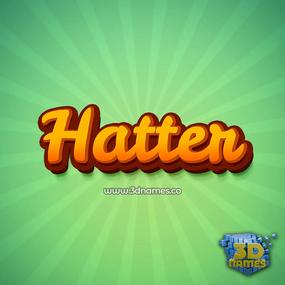 hatter in Green Rays style - 3D name wallpaper