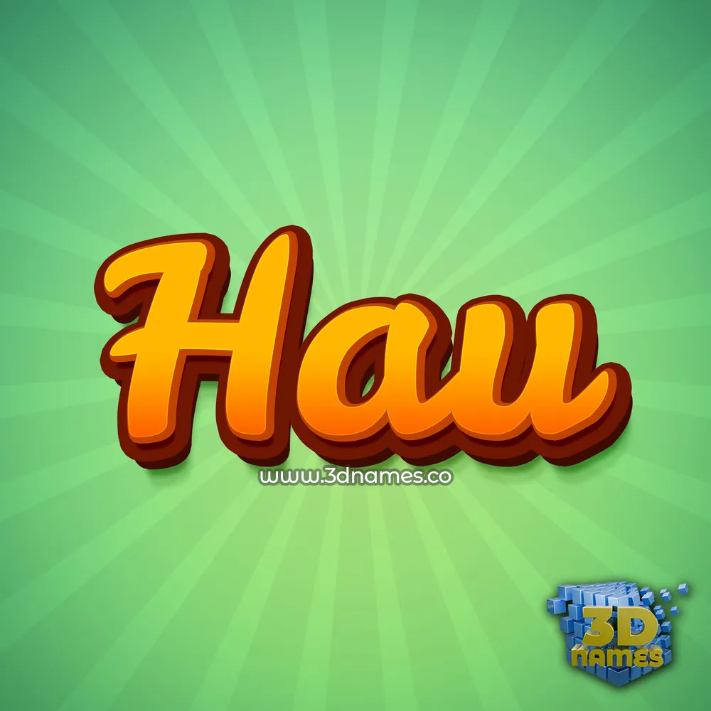 hau in Green Rays style - 3D name wallpaper