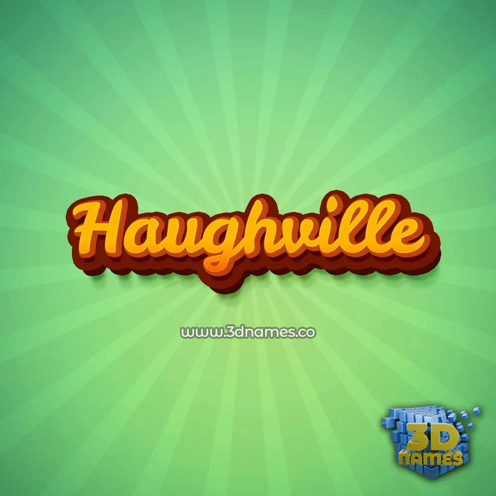 haughville in Green Rays style - 3D name wallpaper