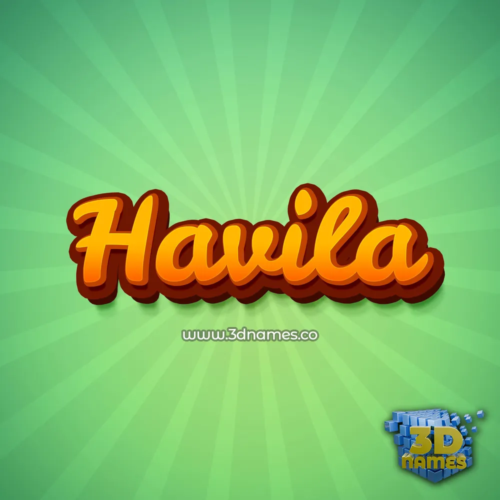 havila in Green Rays style - 3D name wallpaper
