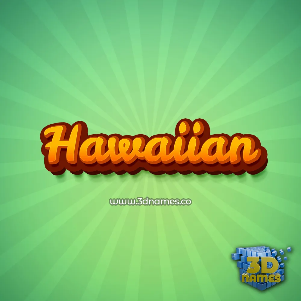 hawaiian in Green Rays style - 3D name wallpaper