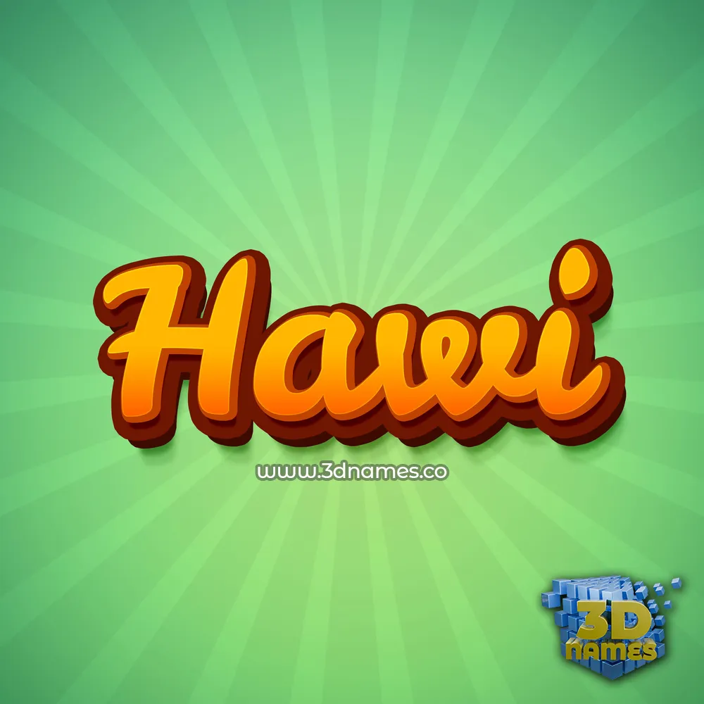 hawi in Green Rays style - 3D name wallpaper