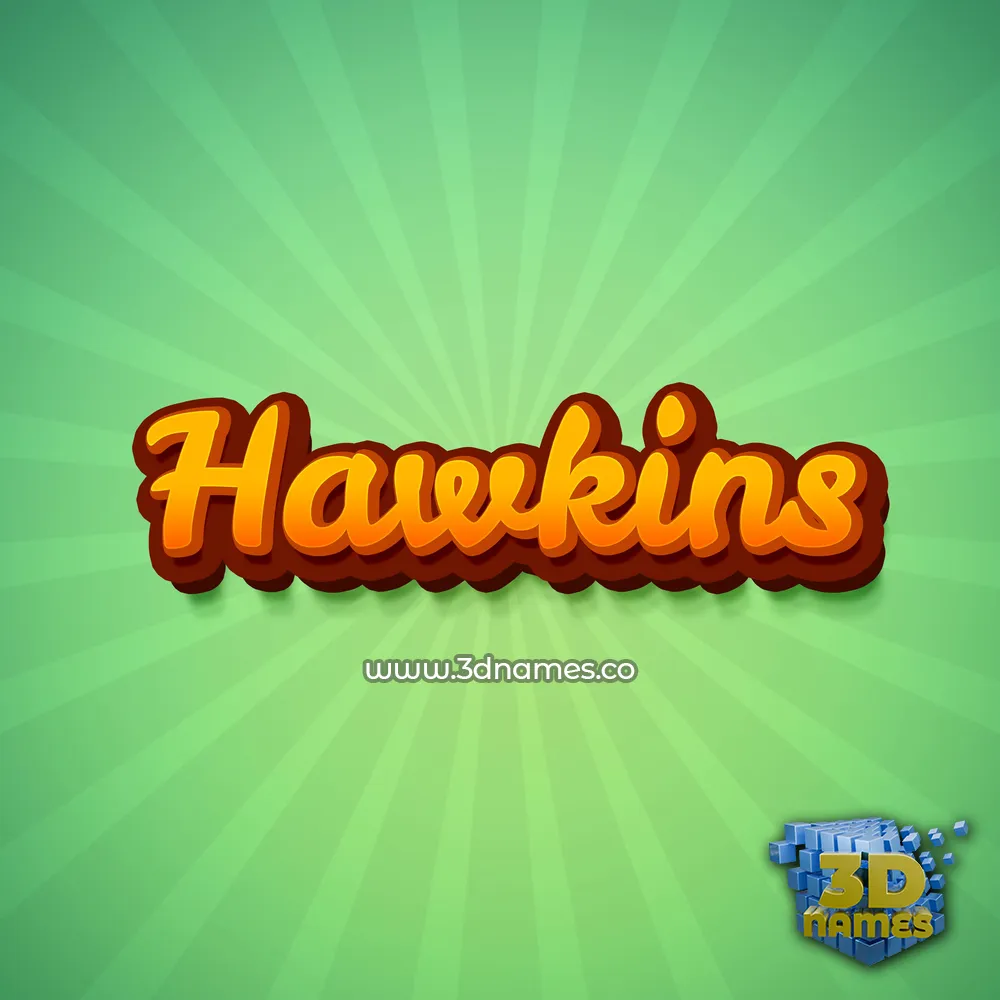 hawkins in Green Rays style - 3D name wallpaper