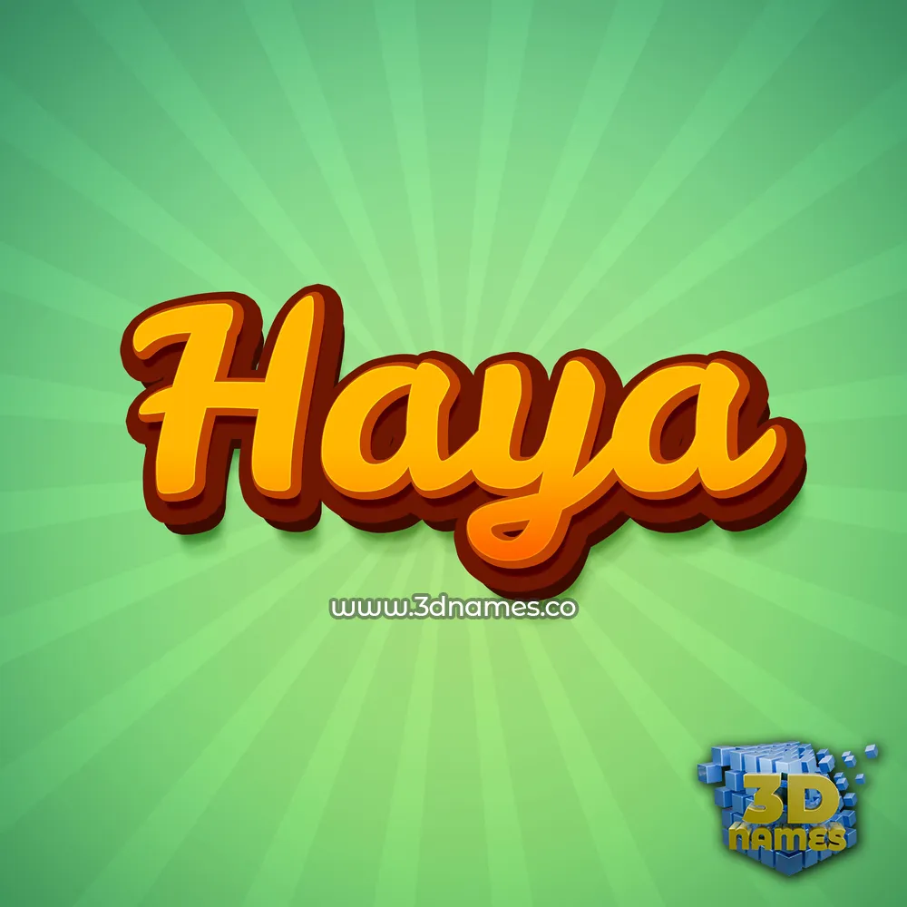 haya in Green Rays style - 3D name wallpaper