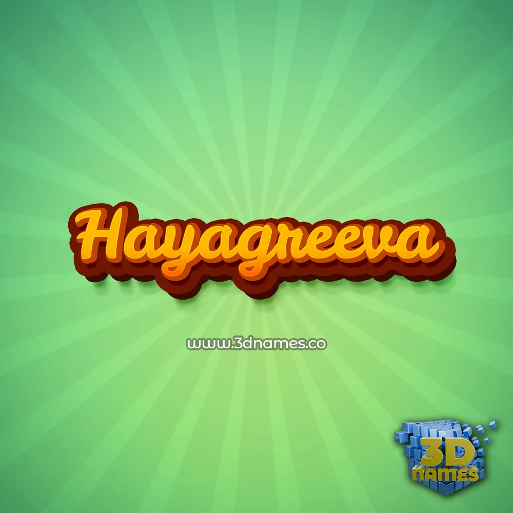 hayagreeva in Green Rays style - 3D name wallpaper