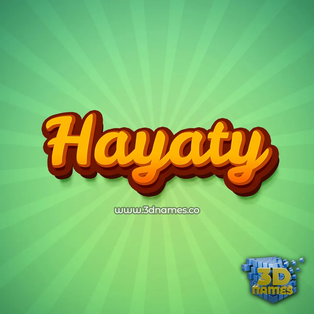 hayaty in Green Rays style - 3D name wallpaper