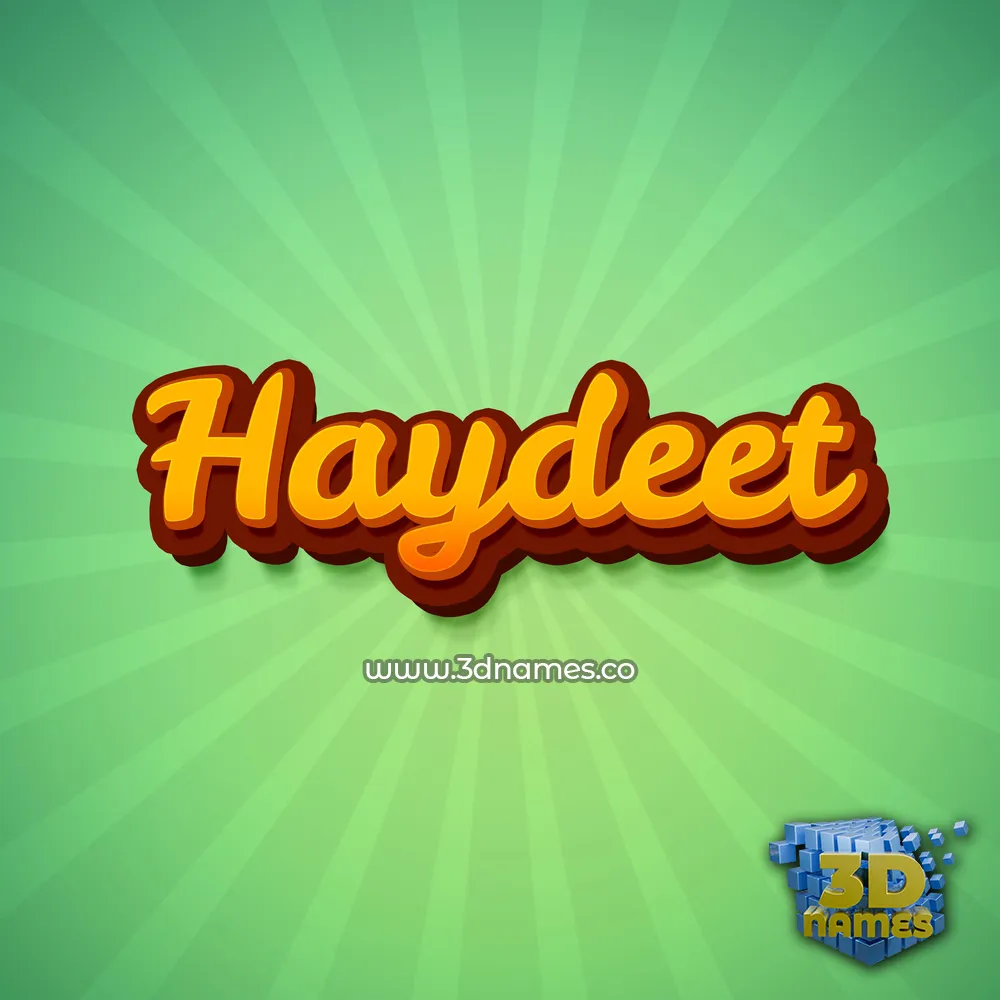 haydeet in Green Rays style - 3D name wallpaper