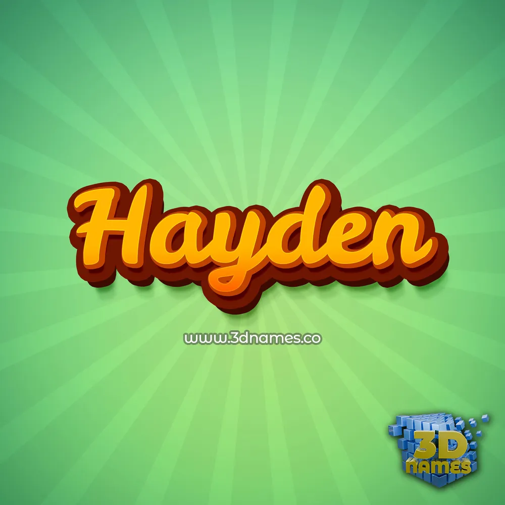 hayden in Green Rays style - 3D name wallpaper