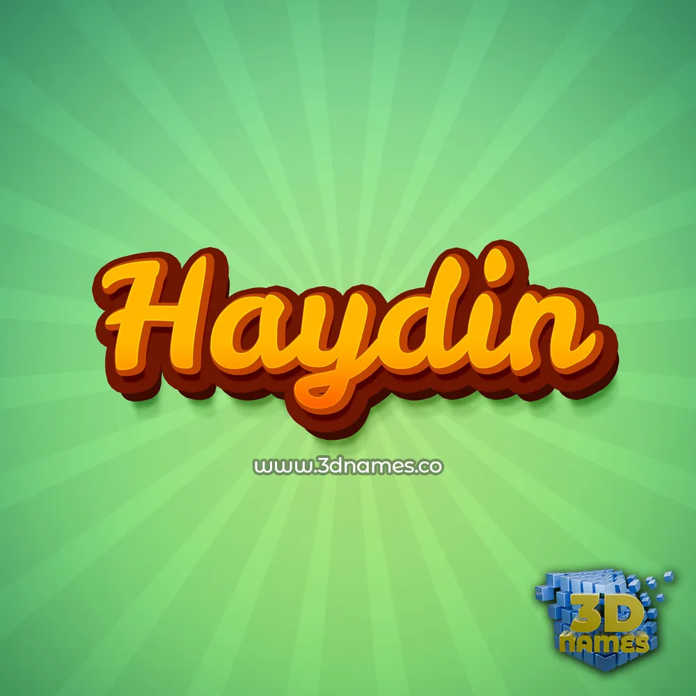 haydin in Green Rays style - 3D name wallpaper