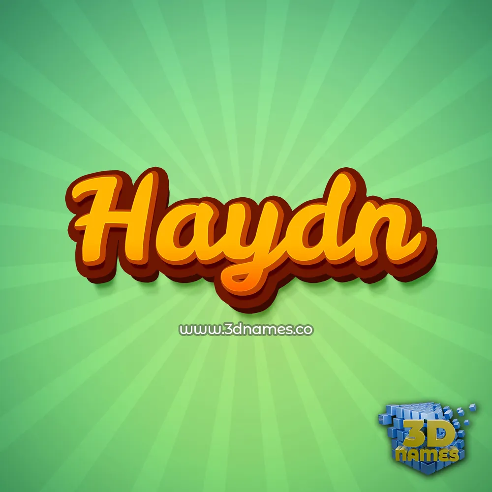 haydn in Green Rays style - 3D name wallpaper